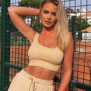 OQQ Women's 3 Piece Ribbed Support Tank / Sprots Bra NWT